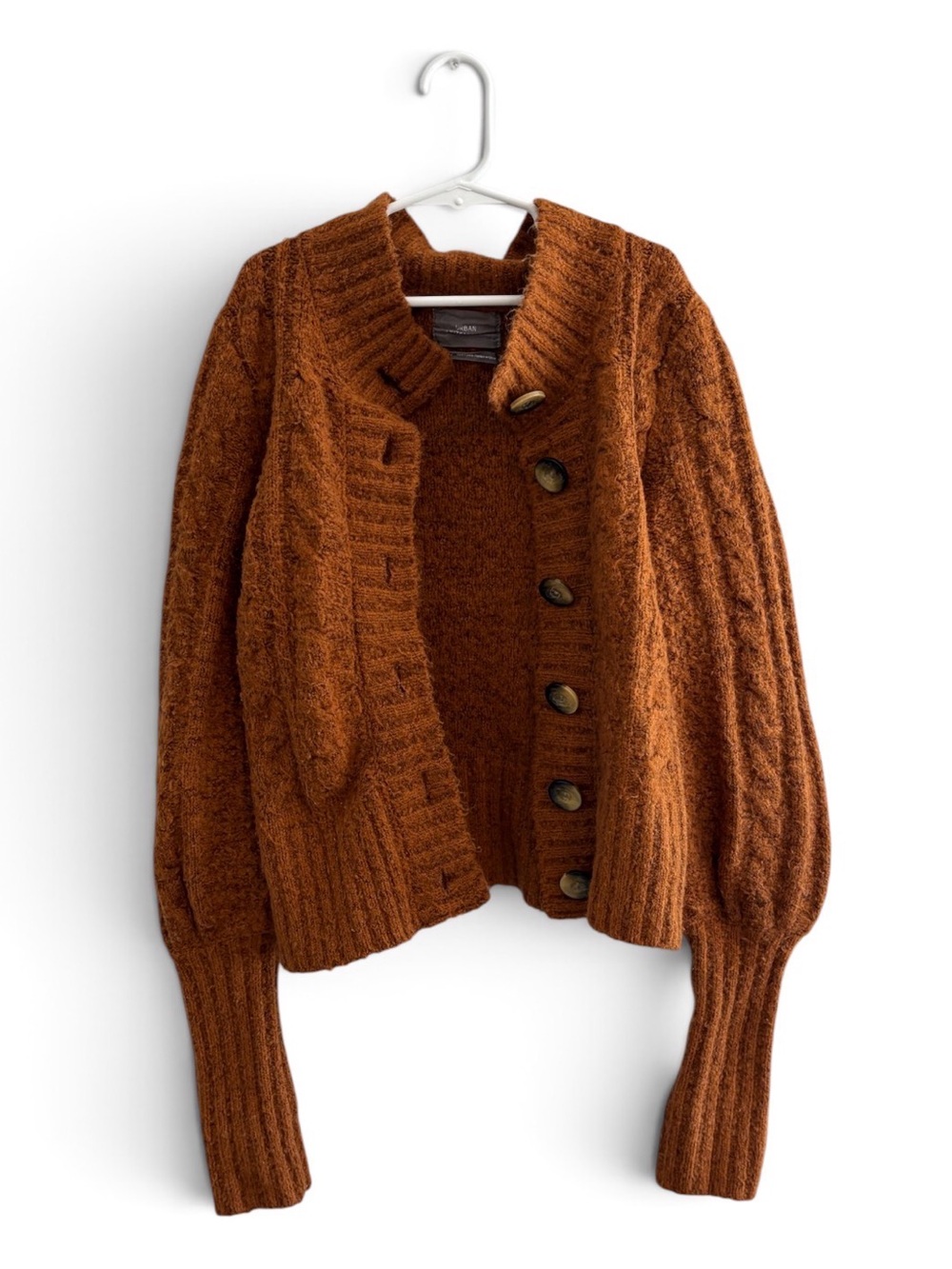 Urban Outfitters XS Rust Button Front Cropped Cardigan Sweater